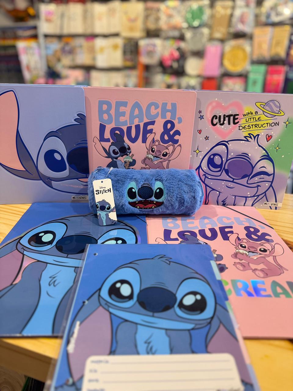 Productos de librería con temática Stitch